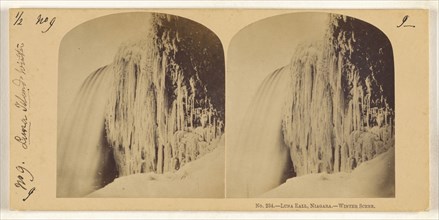 Luna Fall, Niagara. Winter Scene; Canadian; about 1863; Albumen silver print