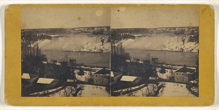 Niagara Falls, American Fall, winter, No. 66; Canadian; about 1865; Albumen silver print