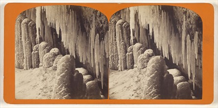 Winter view under Horse Shoe Fall, Canada side; Canadian; about 1865; Albumen silver print