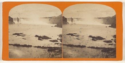 Horseshoe Fall from the ferry, Canada side; Canadian; about 1870; Albumen silver print