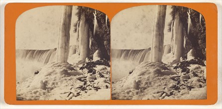Horse Shoe fall from below, Winter; Canadian; about 1870; Albumen silver print