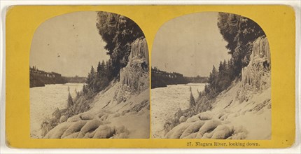 Niagara River, looking down; Canadian; about 1870; Albumen silver print