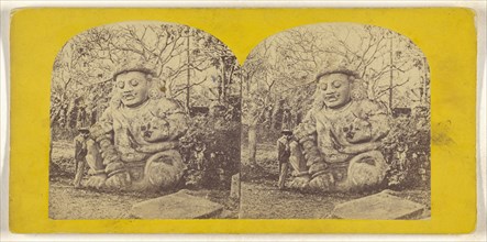 Colossal Figure in Stone, near the Temple of Singa Saree, Moluccas; about 1870; Albumen silver print