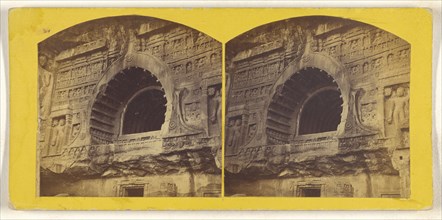 Cave No. 26. Outer view. Adjanta; about 1870; Albumen silver print