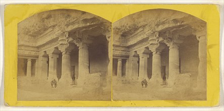 Cave No. 1, Outer view, Adjanta; about 1870; Albumen silver print