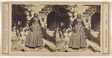 Voyage en Orient Syrie, Syria, Woman dressed in native costume; about 1860; Albumen silver print