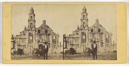 Mexique, Amerique du Sud, Eglise St. Dominique, a Mexico; about 1870; Albumen silver print