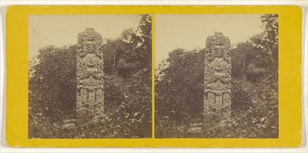 Monolith, Ruins of Copan, Central America. Front view facing East; about 1870; Albumen silver print