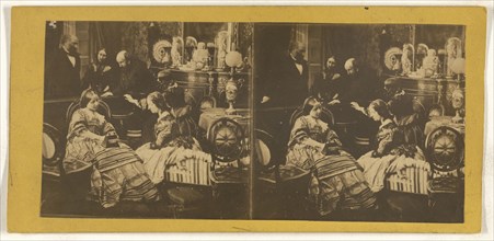 Family parlor scene; about 1865; Albumen silver print