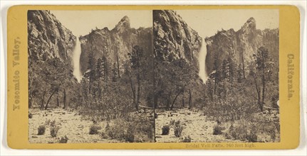 Bridal Veil Falls, 940 feet high; American; about 1870; Albumen silver print