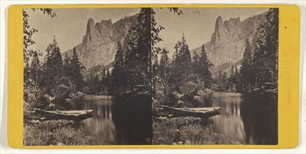 Yosemite, California. Sentinal Rock & Merced River; American; about 1870; Albumen silver print