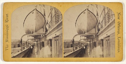 On board Steamer Hudson, of New York. The Mississippi River. New Orleans, Louisiana; American; about 1875; Albumen silver print