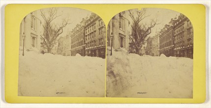 Fremont St. Boston, Winter View; American; about 1865; Albumen silver print