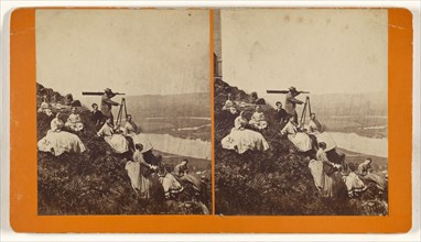 Prospecting on Mount Holyoke; American; about 1865; Albumen silver print