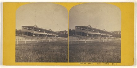 Jerome Park, Grand Stand, No. 2 New York; American; about 1865; Albumen silver print