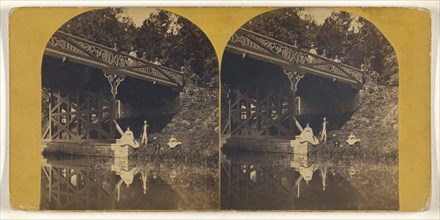 Bridge leading to Mineral Park, Sharon Springs, N.Y; American; about 1870; Albumen silver print