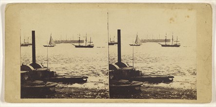 Great Eastern in N.Y; American; about 1865; Albumen silver print