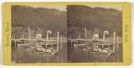 Ferry Dock and Front View of Palisades. Hudson River, New York; about 1860; Albumen silver print