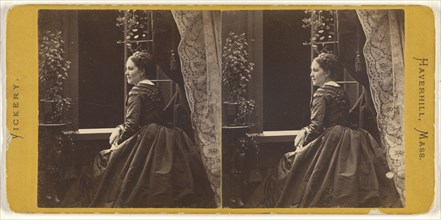 Woman posed before an open window, probably at Haverhill, Mass; Dexter B. Vickery, American, active Haverhill, Massachusetts