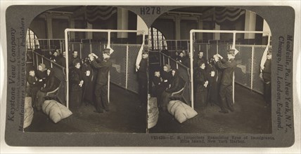 U.S. Inspectors Examining Eyes of Immigrants, Ellis Island, New York Harbor; Underwood & Underwood, American, 1881 - 1940s