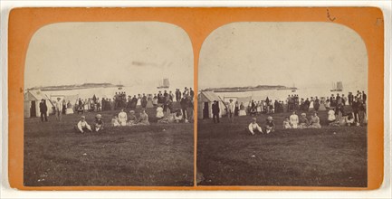 Scene at Marblehead Beach, Lowell, Mass; Simon Towle, American, active Lowell, Massachusetts 1855 - 1893, about 1870; Albumen