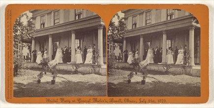 Bridal Party at General Butler's, Lowell, Mass., July 21st, 1870; Simon Towle, American, active Lowell, Massachusetts 1855