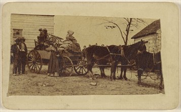 Family on a horse-drawn wagon; J. Wood, American, active New York, New York 1870s - 1880s, about 1870; Albumen silver print