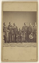 Group of seven soldiers, one being seated; Mathew B. Brady, American, about 1823 - 1896, about 1862; Albumen silver print