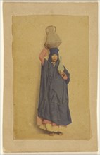 Femme portant des cruches d'eau; Wilhelm Hammerschmidt, German, born Prussia, died 1869, about 1870; Hand-colored albumen