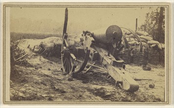 View of a destroyed cannon; McPherson & Oliver; about 1863; Albumen silver print