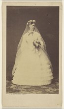 Woman in wedding dress, standing; C.L. Leblanc, French, born 1805, about 1865; Albumen silver print