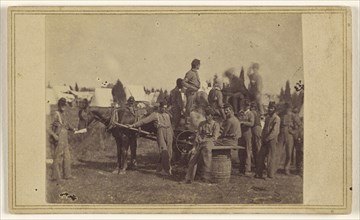 Ft. Runyon Settlers; Attributed to Mathew B. Brady, American, about 1823 - 1896, about 1862; Albumen silver print