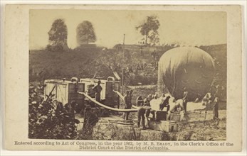 Professor Lowe inflating Balloon Intrepid to Reconnoiter Battle of Fair Oaks; Attributed to Mathew B. Brady American,