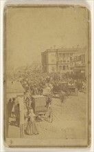 Parade at Post Office; J.B. Blessing & Brothers; about 1865; Albumen silver print