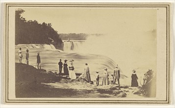 View of Niagara Falls with people in foreground; Augustus A. Turner, American, about 1831 - 1866, active New York, New York