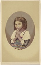 Little girl praying; Lorenzo Suscipi, Italian, born 1802, active Rome, Italy 1860s, about 1870; Hand-colored albumen silver