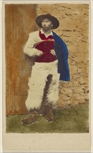 Pegoraro(?, vaquero wearing wooly chaps; Spanish; about 1870; Hand-colored albumen silver print