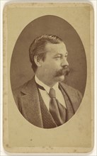 Man in 3,4 profile, printed in quasi-oval style; J. J. Abbott; about 1870; Albumen silver print