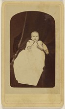 Baby in long gown, seated; E.O. Cook, American, active 1860s, 1860s; Albumen silver print