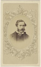 Man with moustache and muttonchops, in quasi-oval style; Schwarzschild & Co; 1860s; Albumen silver print