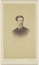 Man with moustache, in vignette style; Schwarzschild & Co; 1860s; Albumen silver print