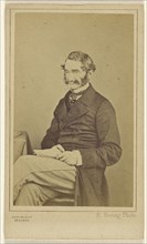 Man with moustache and muttonchops, seated; Henry Hering, 1814 - 1893, 1860s; Albumen silver print