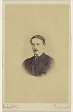 Man in moustache, in vignette style; Newland & Company; 1860s; Albumen silver print