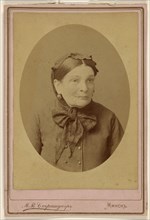 older woman with lace head scarf, printed in oval style; M.W. Straschuner, Russian, active Moscow, Russia 1870s, about 1870