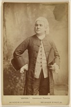 Sophia. Vaudeville Theatre.,Actor in tricorn hat, standing; Window & Grove; about 1880; Albumen silver print