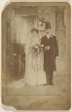 Portrait of a wedding couple, standing; A. & G. Taylor, British, active Leeds, England 1890s, about 1890; Gelatin silver print