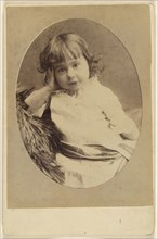 little girl with hand on head, printed in oval style; J. J. Abbott; about 1880; Albumen silver print
