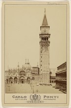 Campanile di S. Marco, Venice; Carlo Ponti, Italian, born Switzerland, about 1823 - 1893, about 1870; Albumen silver print