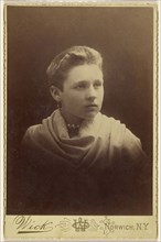 Portrait of a woman with extremely short hair; G. Wick, American, active Norwich, New York 1870s - 1880s, about 1890; Gelatin