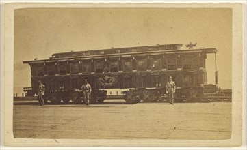 Railroad car carrying Abraham Lincoln's casket; Samuel Montague Fassett, American, born Canada, 1825 - 1910, 1865; Albumen